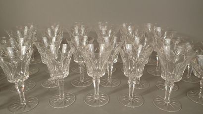 BACCARAT. Set of cut crystal glasses, Camargue...