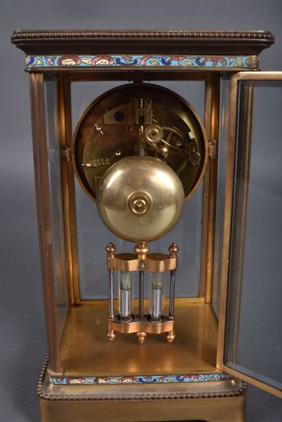Samuel MARTI. All-glass cage clock with beveled...