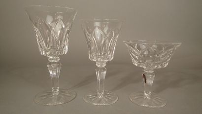 BACCARAT. Set of cut crystal glasses, Camargue...