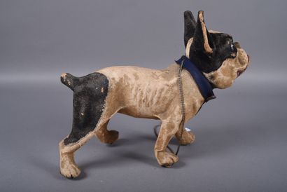 French papier-mâché barking bulldog with...