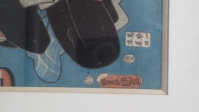 Japan, 19th century
Three oban tate-e prints,...