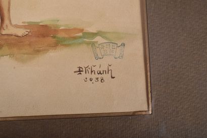 Vietnamese school, 20th century
Watercolor...
