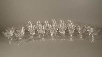 BACCARAT. Set of cut crystal glasses, Camargue...