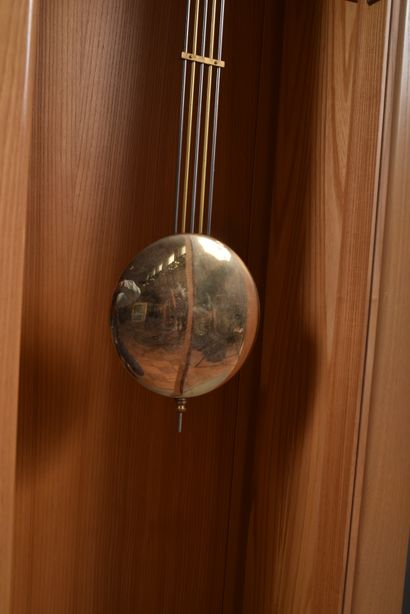 REGAIN HOUSE. Solid elm parquet clock with...