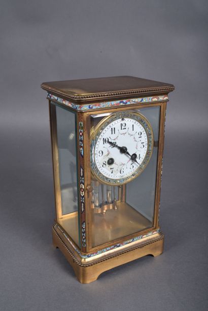 Samuel MARTI. All-glass cage clock with beveled...
