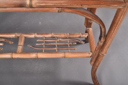 Planter with bamboo structure resting on...