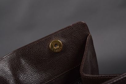 CHANEL 
Brown caviar leather bag, front patch...