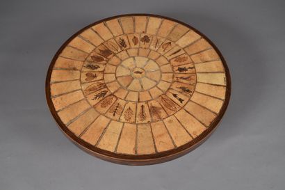 Roger CAPRON (1922-2006). Wooden coffee table...