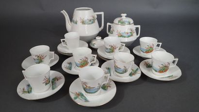 Lot de service à thé-café en porcelaine comprenant...