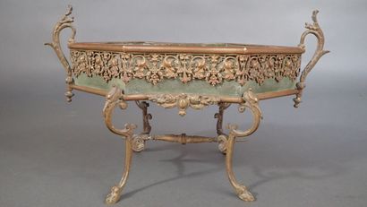 Jardinière de table de forme hexagonale en...