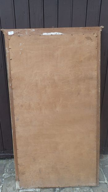 Trumeau en stuc doré à décor d'une femme...