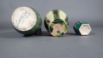 François LABBE. Bouteille en céramique émaillée...