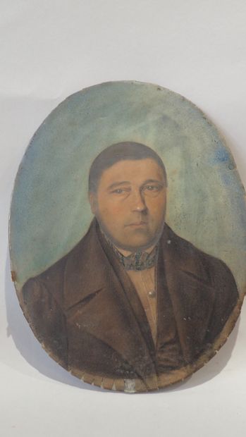E. RIGAUD XIXè siècle, portrait d'homme....