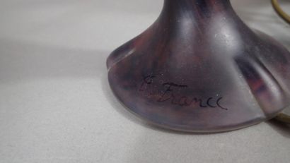 LA ROCHERE France. Paire de lampes en verre...