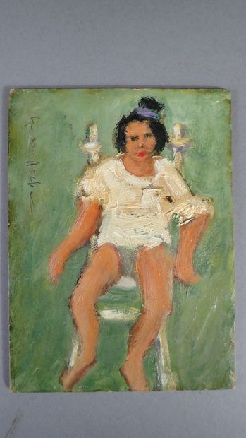 Léa VAN HECKE (Xxème siècle) « Femme assise...