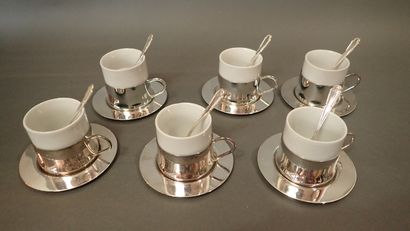Ensemble de 6 tasses à café en porcelaine...