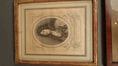 *Lot de 4 gravures de portrait « Jean Racine...