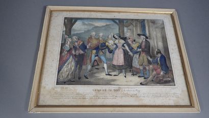 Ensemble de trois gravures :
- Gravure en...