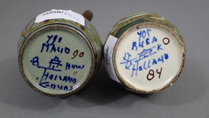 GOUDA (Hollande). Ensemble de deux vases...
