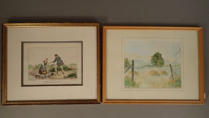 Lot de 2 gravures comprenant :
- D'après...