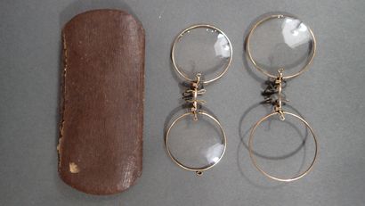 Lot de paire de lorgnons pince-nez en métal...