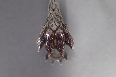 Pince à sucre en argent à griffes à décor...