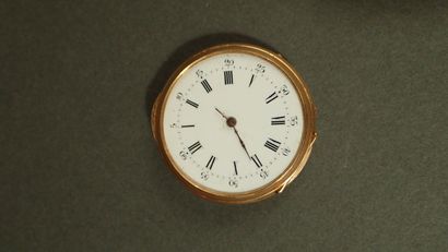 Montre de poche en or jaune 18K, cache-poussière...
