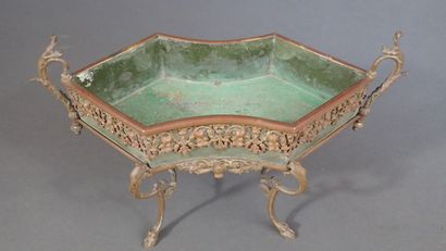 Jardinière de table de forme hexagonale en...