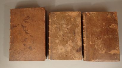 Lot de trois volumes plein-veau, dos à nerfs...