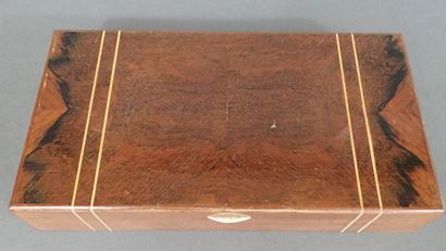 - Coffret rectanguaire en placage de palissandre...