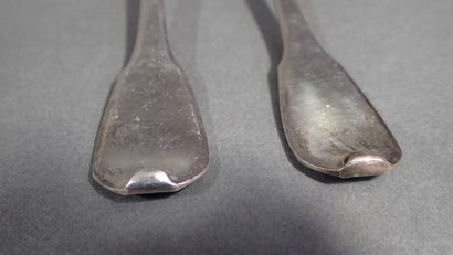 Couvert de table en argent, modèle uniplat...