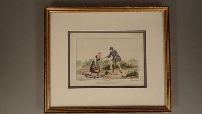 Lot de 2 gravures comprenant :
- D'après...
