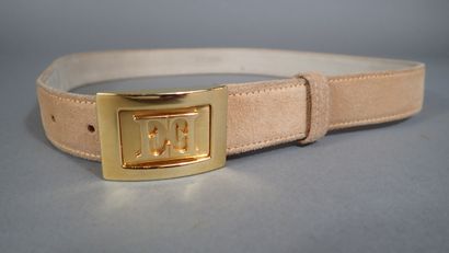 ESCADA, ceinture en cuir beige saumon, taille...