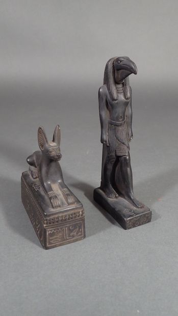 Ensemble de deux statuettes égyptiennes en...