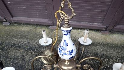 Lustre de style Hollandais à six bras de...
