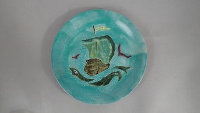 SANT VICENS. Assiette en céramique émaillée...