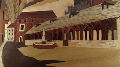 Dominique CIAMARONE. Panneau en marqueterie...