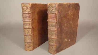 Lot de deux volumes plein-veau, dos à nerfs...