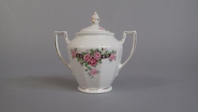 Service à café en porcelaine à décor imprimé...