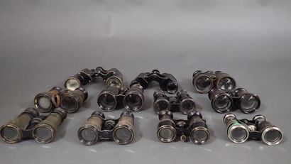 Lot de 11 paires de jumelles anciennes d'opéra...