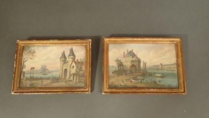 Ensemble de deux pièces encadrées comprenant...