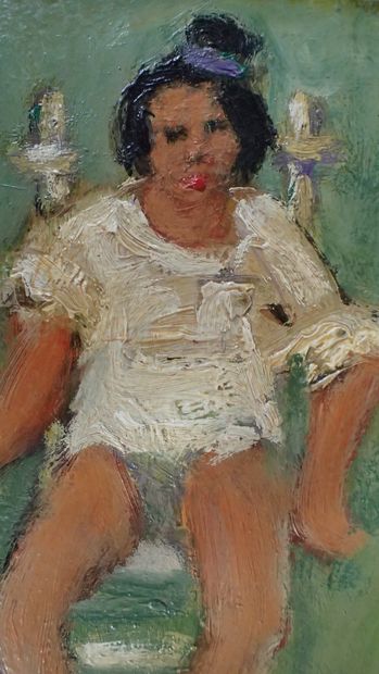 Léa VAN HECKE (Xxème siècle) « Femme assise...