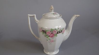 Service à café en porcelaine à décor imprimé...