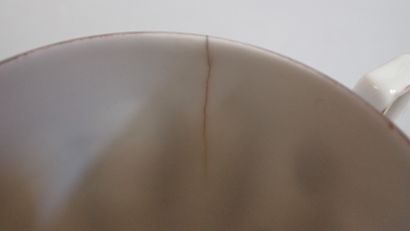 Service à café en porcelaine à décor imprimé...
