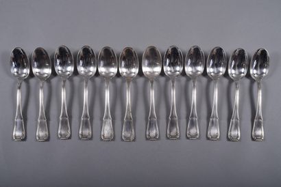 BOULENGER. A silver-plated household set,...