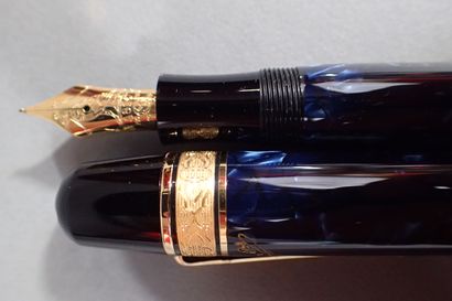 MONTBLANC. Black resin fountain pen with...
