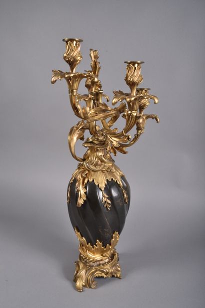 Large candelabra with four asymmetrical scrolled...