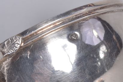 Silver covered bouillon with pinecone-shaped...