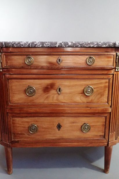 Large mahogany and mahogany veneer half-moon...