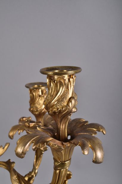 Large candelabra with four asymmetrical scrolled...